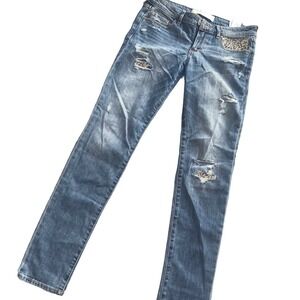 Embroidered Abercrombie skinny jeans